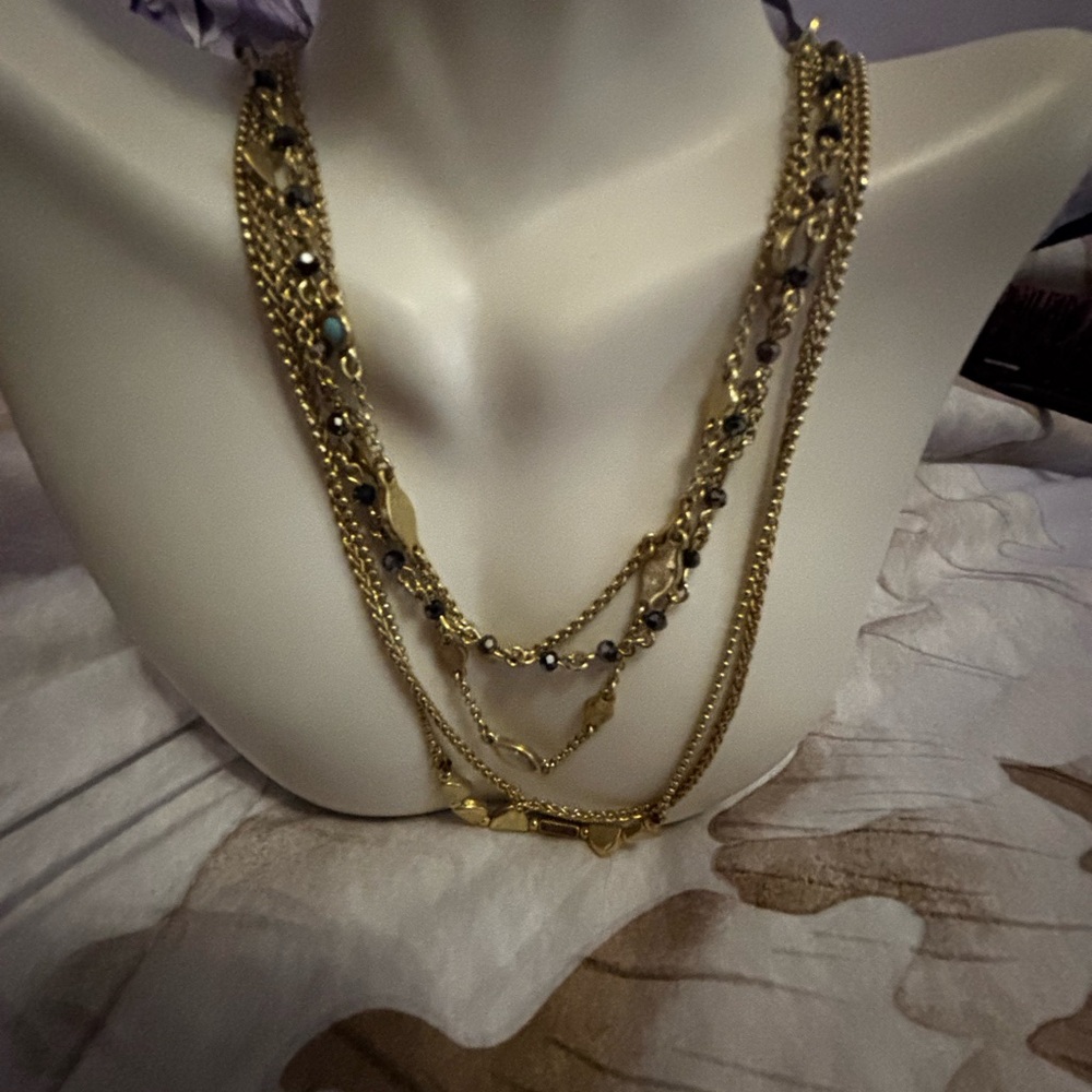 Elegant Gold Multi-Layer Necklace
